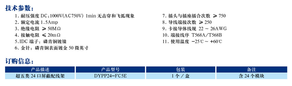 24口超五類(lèi)非屏蔽配線架(圖2)